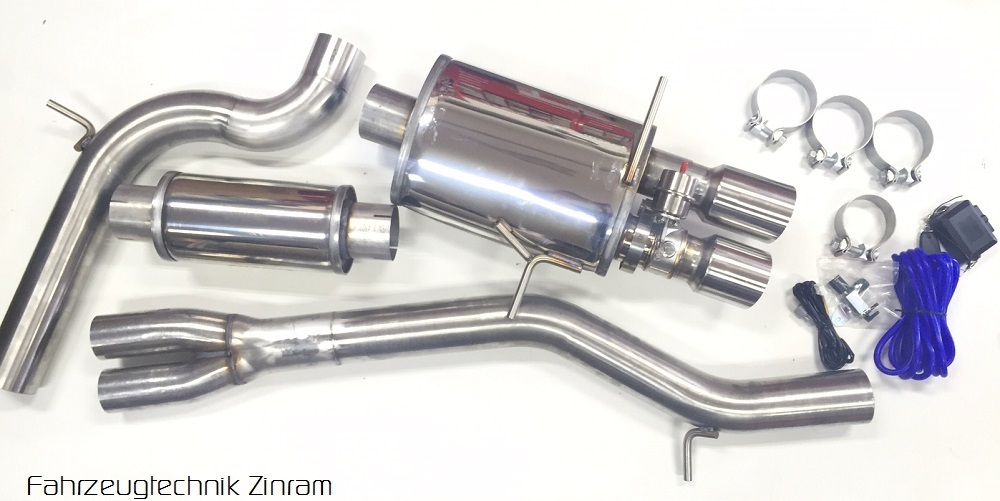 Zinram 76,1mm 3" Klappenanlage Audi S4 RS4 B5