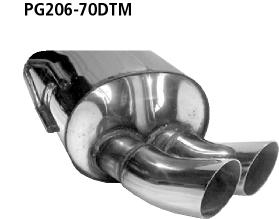 Bastuck Sportauspuff für Peugeot 206 für Fahrzeuge mit rundem Heckschürzenausschnitt 2x70mm, DTM-Style Bastuck Sportauspuff Peugeot 206 CC DTM-Style kaufen