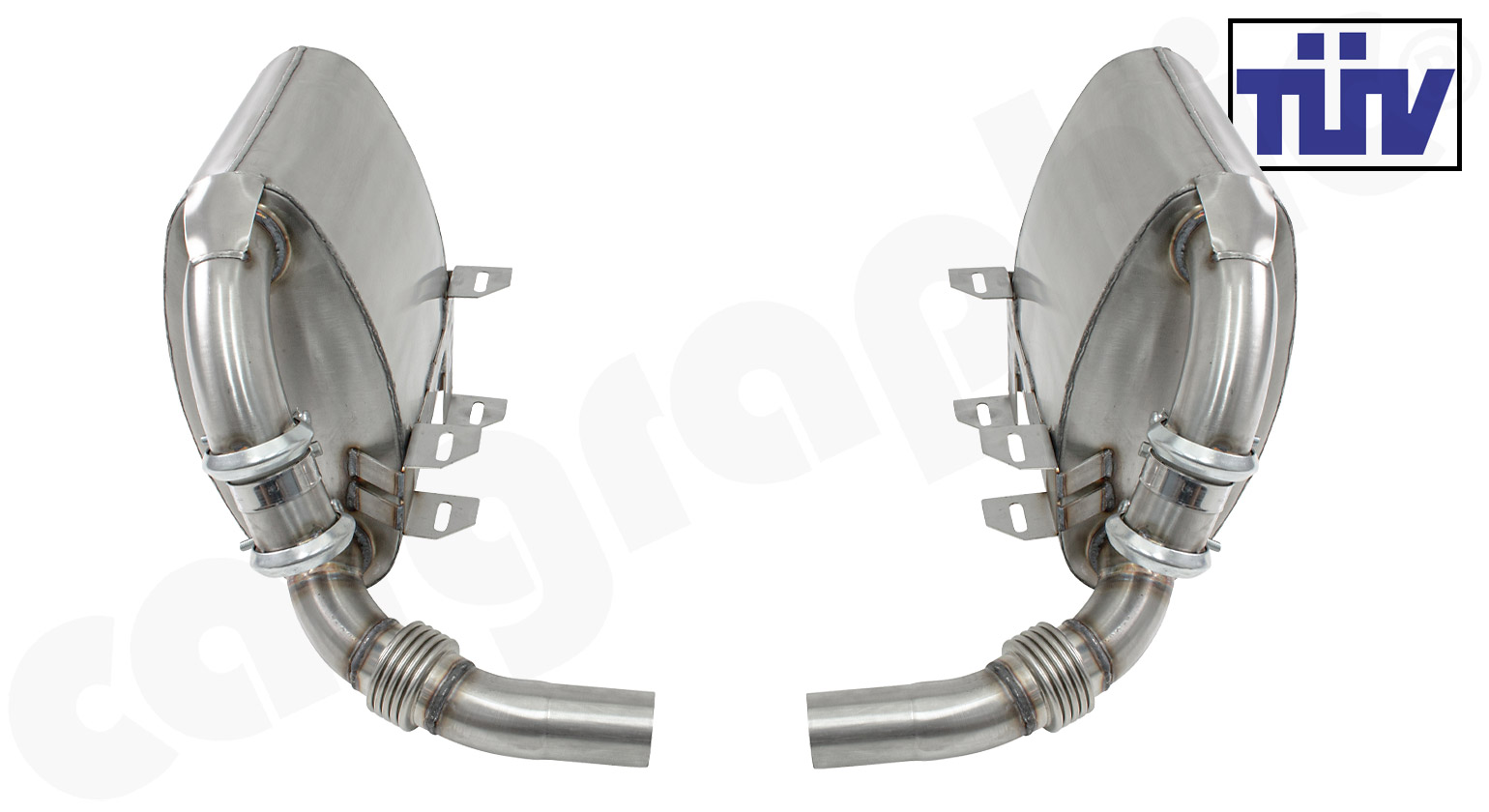 CARGRAPHIC Sport Endschalldämpfersatz für Porsche 996 3,4l 3,6l Carrera 2/4 4S
