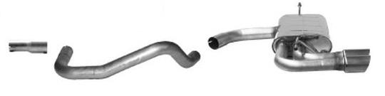 Bastuck Sportauspuff für Audi A3 Typ 8V (Sportback) für Starrachse-HA 2x76mm, 20° schräg geschnitten