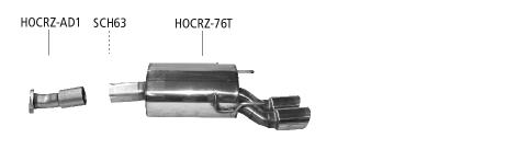Bastuck Sportauspuff Honda CR-Z 2x76mm schräg