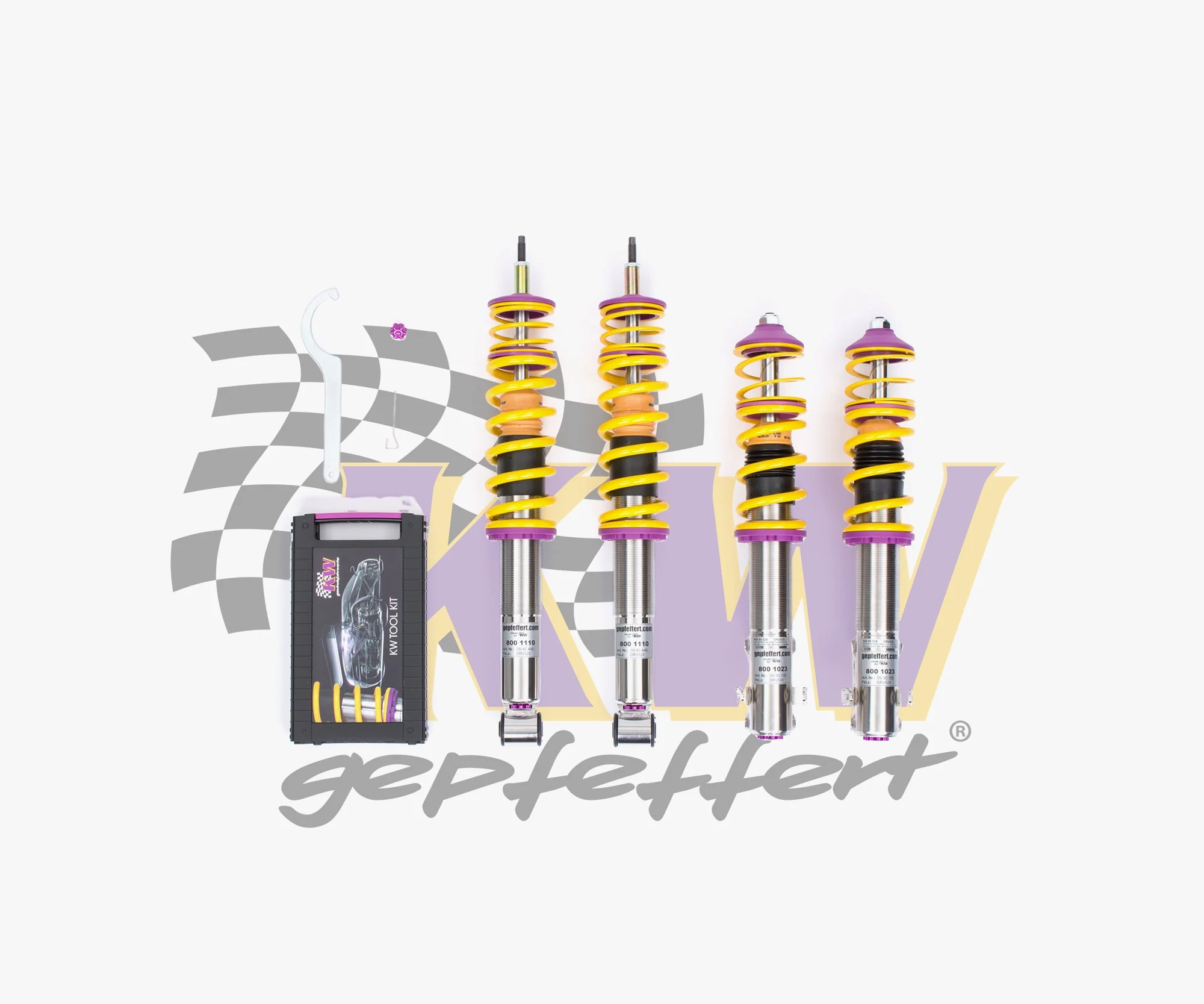 gepfeffert Gewindefahrwerk INOX V3+ Golf I / Jetta I / Scirocco I (tiefe Ausführung)