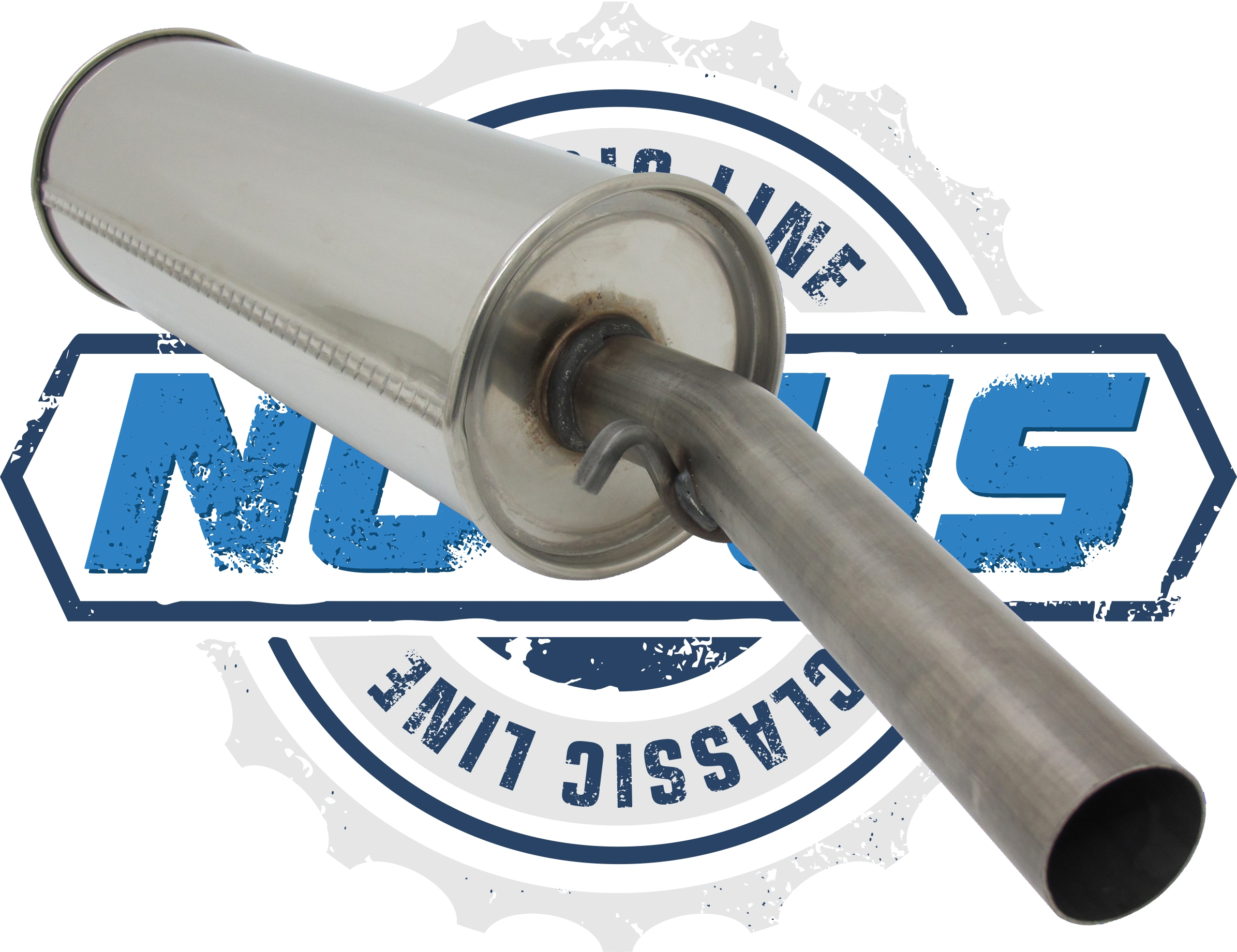 Novus Classic Line Edelstahl Endschalldämpfer für Golf 1 1.6 GTI Golf 1 Cabriolet Scirocco 53