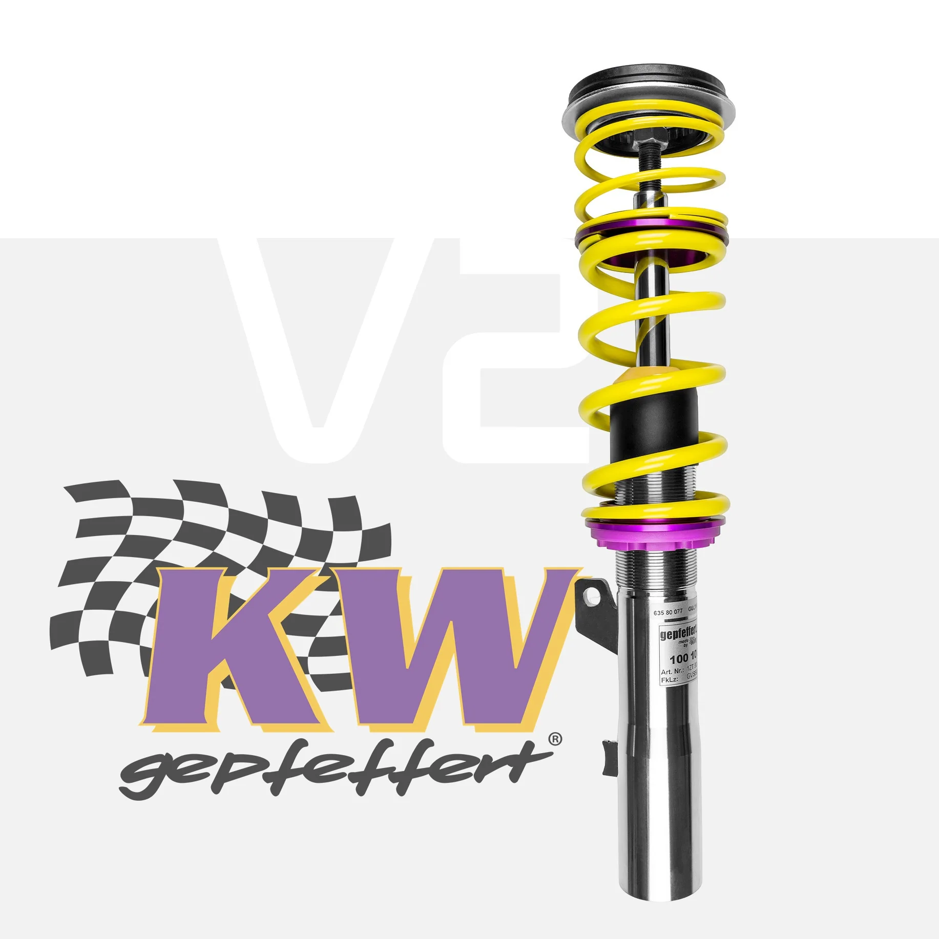 gepfeffert Gewindefahrwerk INOX V2 Ø 55mm (tiefe Ausführung ohne Sturzdomlager)
