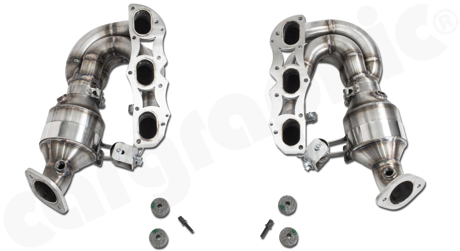CARGRAPHIC Fächerkrümmersatz mit 100-Zellen-Kats für Porsche 981 Boxster / Cayman S GTS 2,7L 3,4L 3,8L