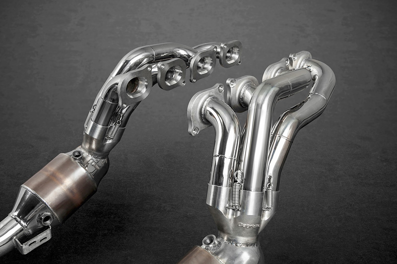 Capristo Fächerkrümmer inkl.  250 Zellen Sportkats ohne Gutachten für Mercedes C63 AMG W204 Capristo Fächerkrümmer für Mercedes C63 AMG W204 kaufen